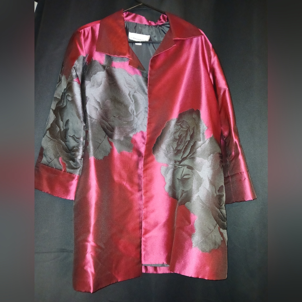 Caroline Rose Elegant Black &Wine Red Jacket